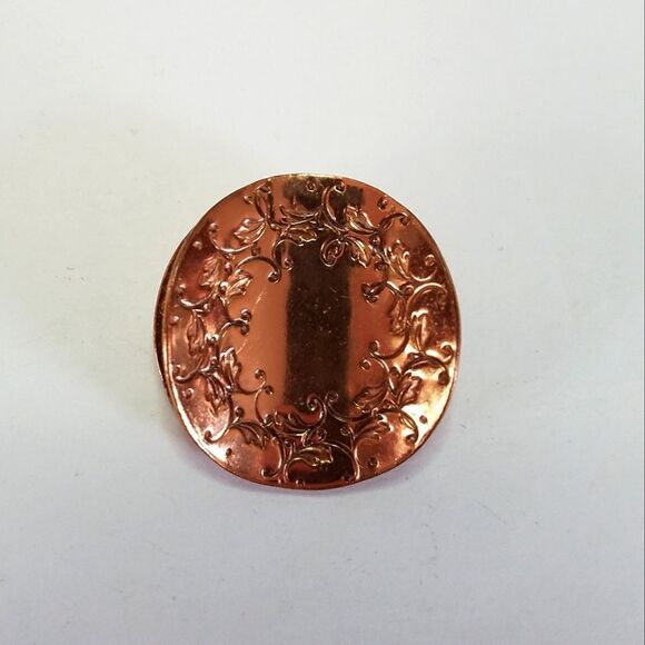 Vintage 1950's Gret Barkin Hand Wrought 3D Round Copper Pin Brooch New Hope PA - Picture 1 of 8